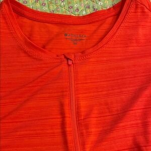 Athleta Vibrant Orange Zip-Front Top